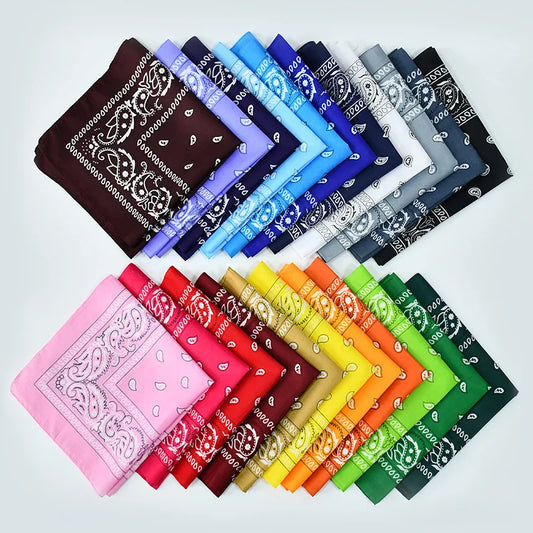 Outdoor Cycling 53cm Cotton Square Scarf Women Men Paisley Print HipHop Bandanas Scarves Headband Handkerchief Hair Mask Badiee Stylez