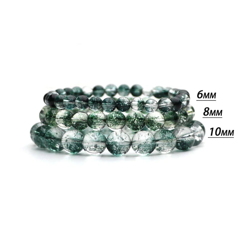 Fashion Green Ghost Stone Mental Healing Yoga Meditation Buddha Bead Charm Bracelet Natural Crystal Women Jewelry Accessories