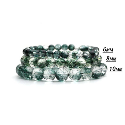 Fashion Green Ghost Stone Mental Healing Yoga Meditation Buddha Bead Charm Bracelet Natural Crystal Women Jewelry Accessories