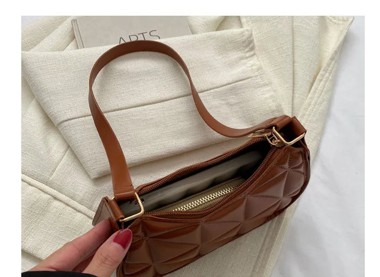 Mini Fashion Female Underarm Shopping Bag Retro Casual Women Totes Shoulder Bags Female Leather Solid Color Handbag for Women