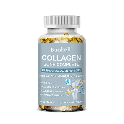 Marine Collagen 300 Mg with Calcium, Vitamin C and D - Skin, Bone, Joint Support Antioxidant Support 30 count-1 bottle