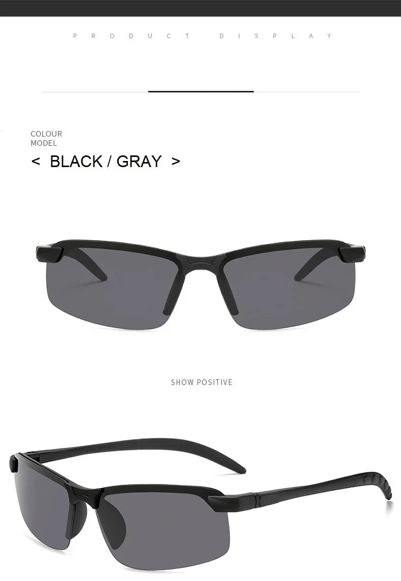 1/2PCS Night Vision Glasses Men Anti-Glare Driving Goggle Half Frame Polarized Sunglasses for Driver UV400 Day and Night Glasses Badiee Stylez