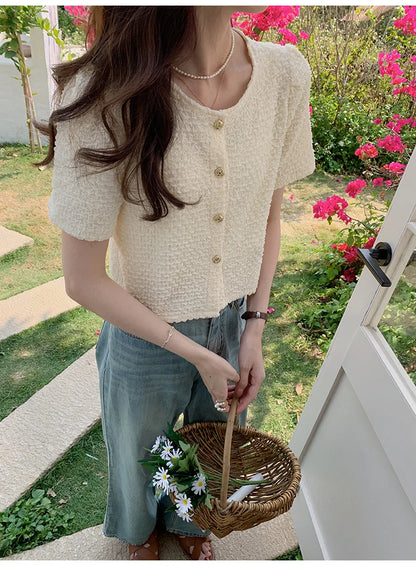 New Summer Short Sleeve O-Neck Women Shirt Sweet White Shirt Blouse Women Tops 2025 Blouses Shirts Blusas Para Mujer Blusa XL183