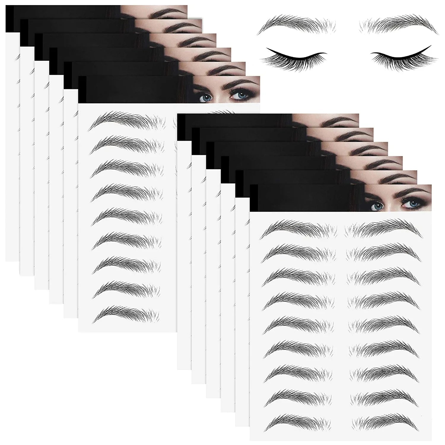 4D Hair-Like Eyebrow Stickers Waterproof Eyebrow Tattoo Water Transfer Eye Brow Enhancer Long Lasting Korean Cosmetics