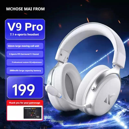 MCHOSE V9 pro Wireless Bluetooth Headset Low Delay Three Mode Microphone Noise Reduction Dynamic Sound for Office And Gaming Badiee Stylez