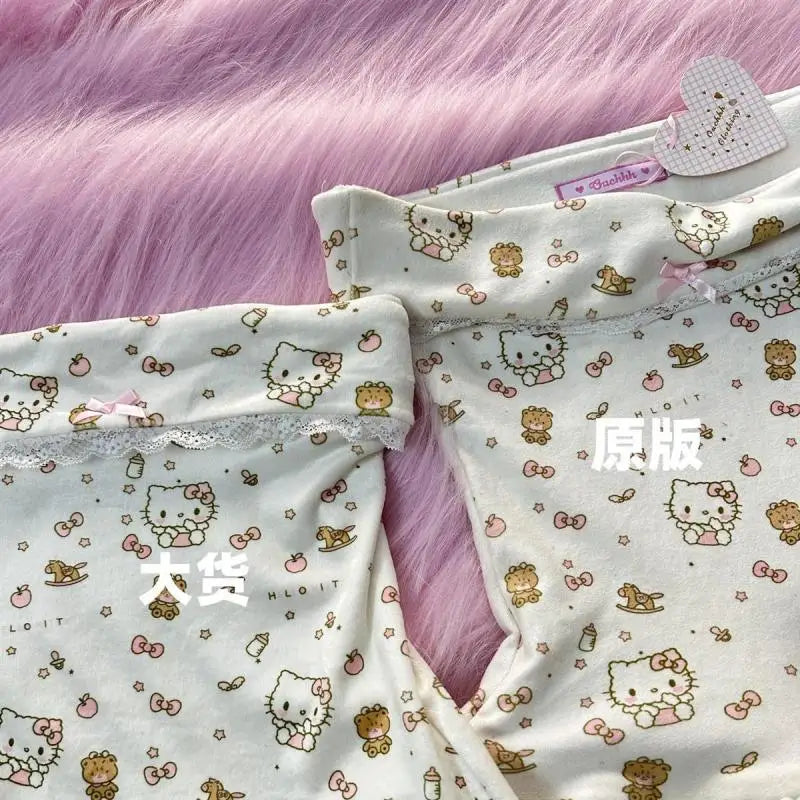 Japanese Hello Kittys Skirt Kawaii Cartoon Kittys Print Dress Y2K Girls Slim-Fit Cake Skirt Women's Sexy Strapless Dresses Gift