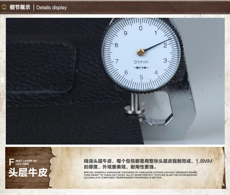 FANCODI Genuine Leather Briefcase men Business Bag Male Portfolio Attache Case Leather 15.6" Laptop Bag Office tote Handbag big