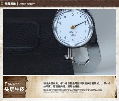 FANCODI Genuine Leather Briefcase men Business Bag Male Portfolio Attache Case Leather 15.6" Laptop Bag Office tote Handbag big