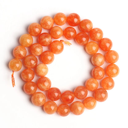 Natural Amethyst Stone Beads 6/8/10mm Round Shape Crystal Loose Spacer Beads For Jewelry Making Diy Bracelet Necklace 15inch Orange Jade