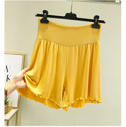 Modal Summer Shorts Sleep Bottoms Women Pure Color Casual Sleepwear Pants 2023 Loose Short Home Wide Leg Pants