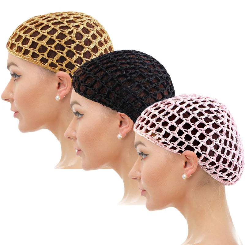 2/3PCS/LOT Hair Net Sleeping Cap Daily Use Breathable Mesh Crochet Hair Net Hair Care Cap Mesh Cap Dome Cap Turban Hat Badiee Stylez
