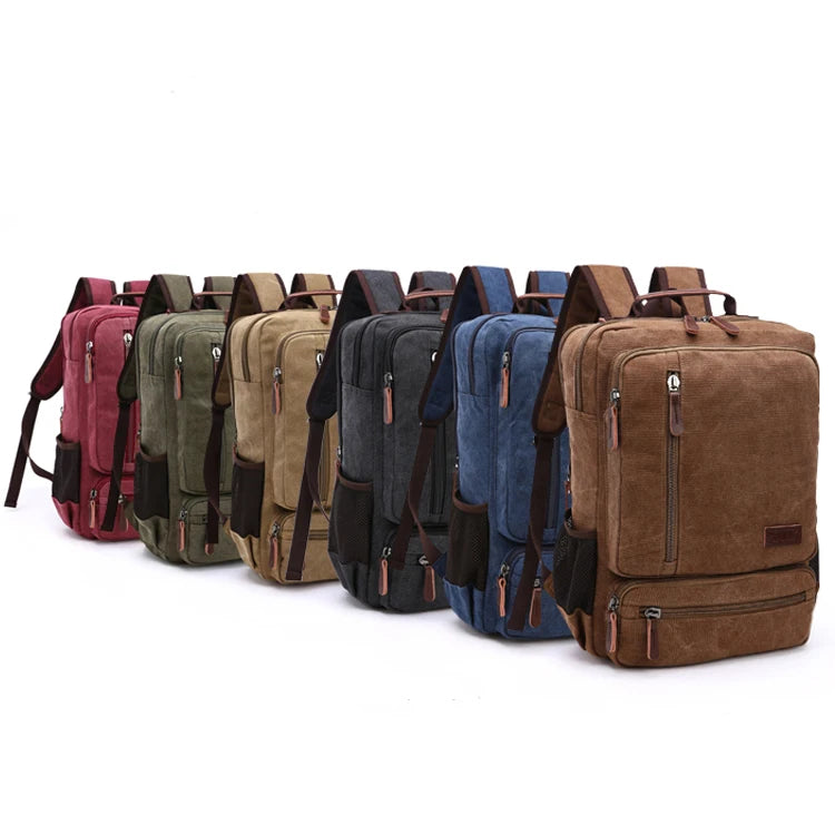 Vintage Canvas Backpack Men Large Capacity Travel Shoulder Bag High Quality Students Bag Male notebook 15 inch Laptop Backpack