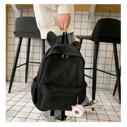 Personalized And Simple Rabbit Ears New Fashion Nylon Fabric Backpack Customized Embroidery Name Men's And Women's Student Bag black