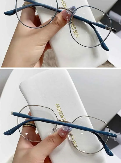 Retro Elegant Anti Blue Light Glasses Round Metal Frame Vintage Computer Gaming Eye Protection Classic Eyeglasses Badiee Stylez