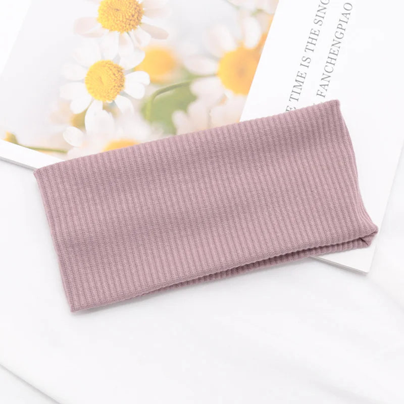 Women Solid Hairband Wide Hair Bands Elastic Headband Makeup Hair Hoop Yoga Vintag Headwrap Hairstyles Fashion Hair Accessories Light purple One Size