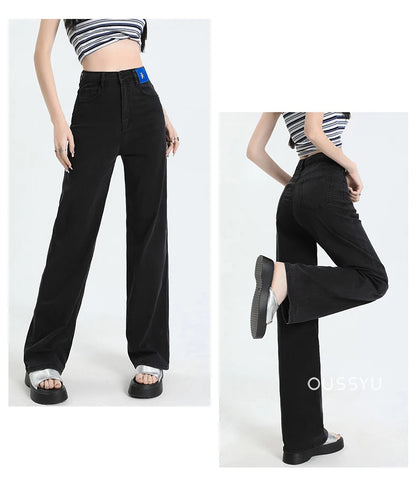 New Summer Soft Lyocell Jeans Women Blue Khaki White High Waist Straight Thin Wide Leg Denim Pants Y2k Loose Female Clothing 2XL