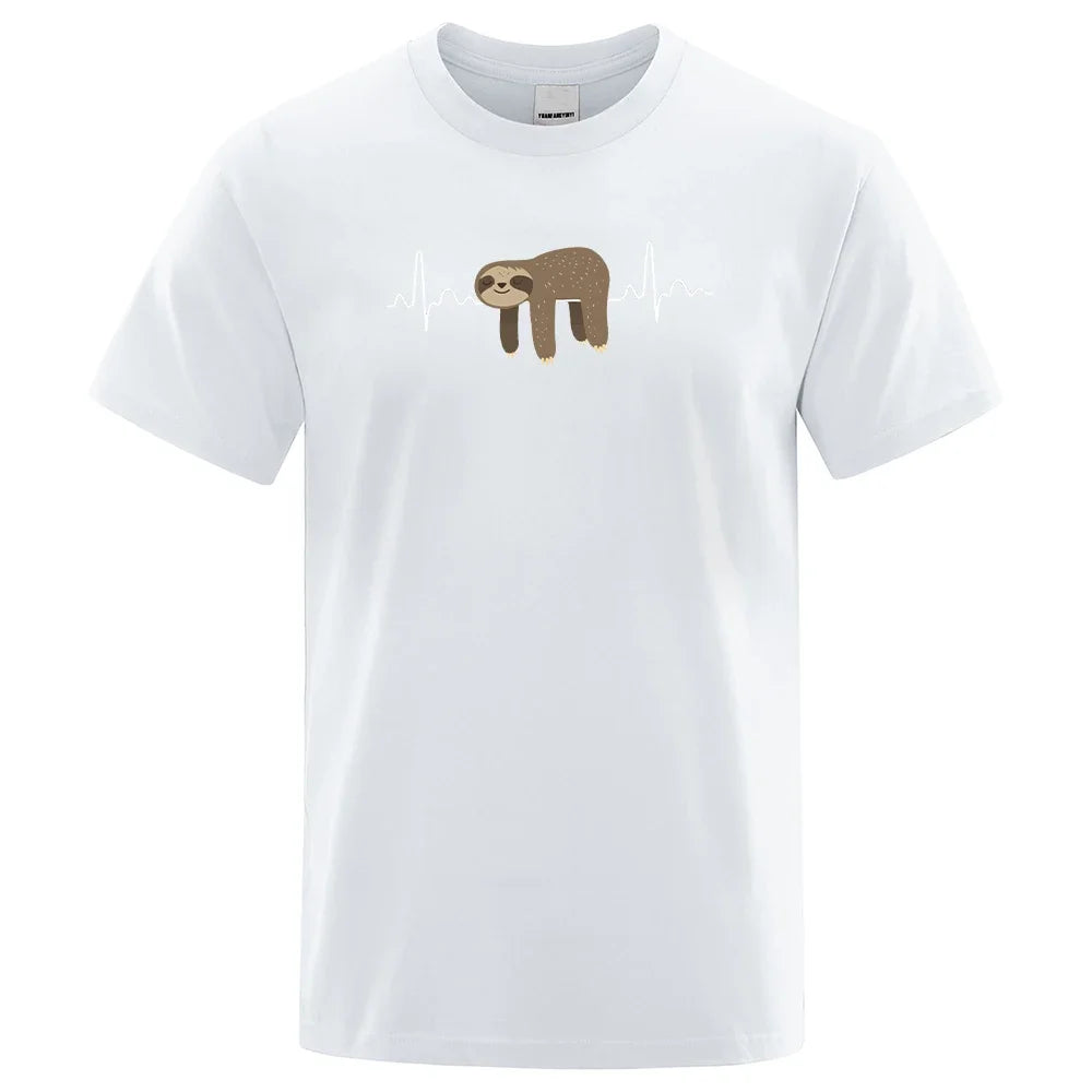 Soft and comfortable printed T-shirt T-shirt casual T-shirt men's clothing White