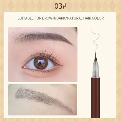 0.01mm Ultra Fine Liquid Eyebrow Pen Long Lasting Black Brown Waterproof Non-smudge Colorfast Natural Eye Brow Makeup Cosmetics 03