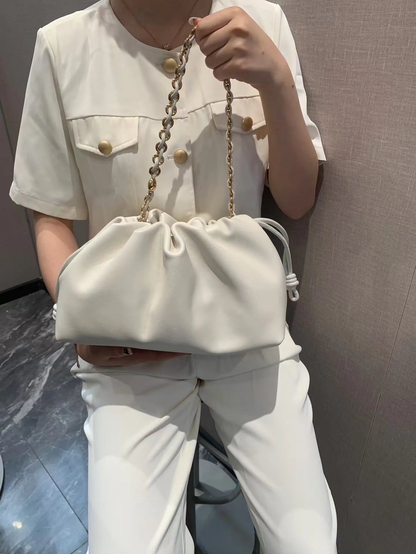 Brand Design Fashion High-grade Texture Leather Cloud Bag Luxury Ladies High Quality Cowhide Shoulder Crossbody Bags For Women