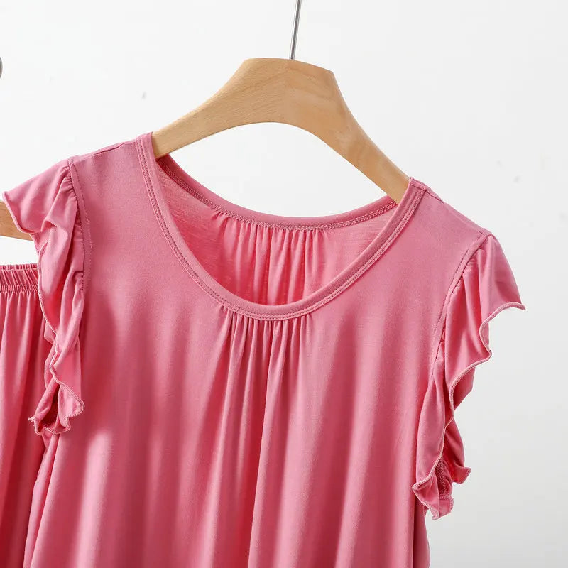 XL-8XL Plus Size Modal New Sleeveless Tops Ladies' Pajamas And Shorts Summer Women's Sleepwear Pyjamas Femme Nightwear Suit