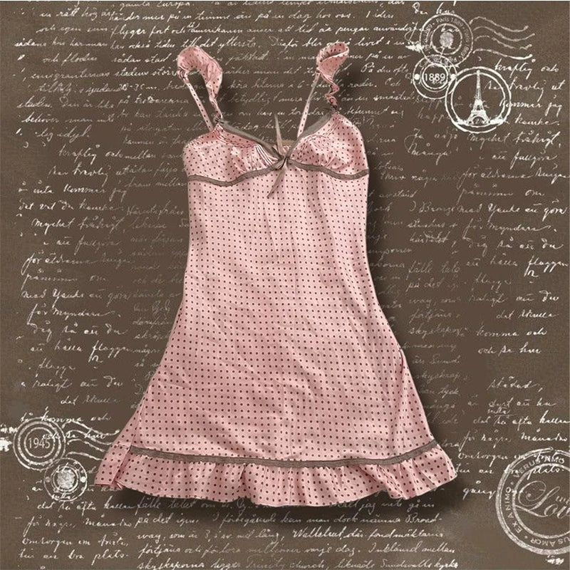 Sweet Y2K Woman Fashion Cute Clothing Dress Artsy Maiden Harajuku Sundress Aesthetic Chic Daily Fairy tale Classic Vintage Frock Pink