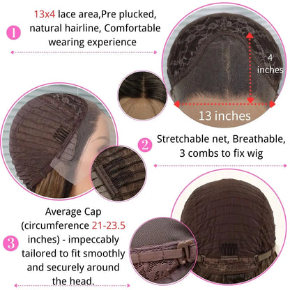 Black Short Body Wave Lace Front Wigs Glueless Natural Wave Synthetic Heat Resistant Fiber Hair Wig With Baby Hair 16 Inch Badiee Stylez