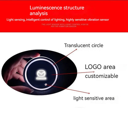 2PCS Car LED Water Cup Mat Drink Holder For Mazda MS Speed CX4 Atenza Axela MX5 CX7 CX5 CX9 RX8 CX30 Bt50 Badiee Stylez