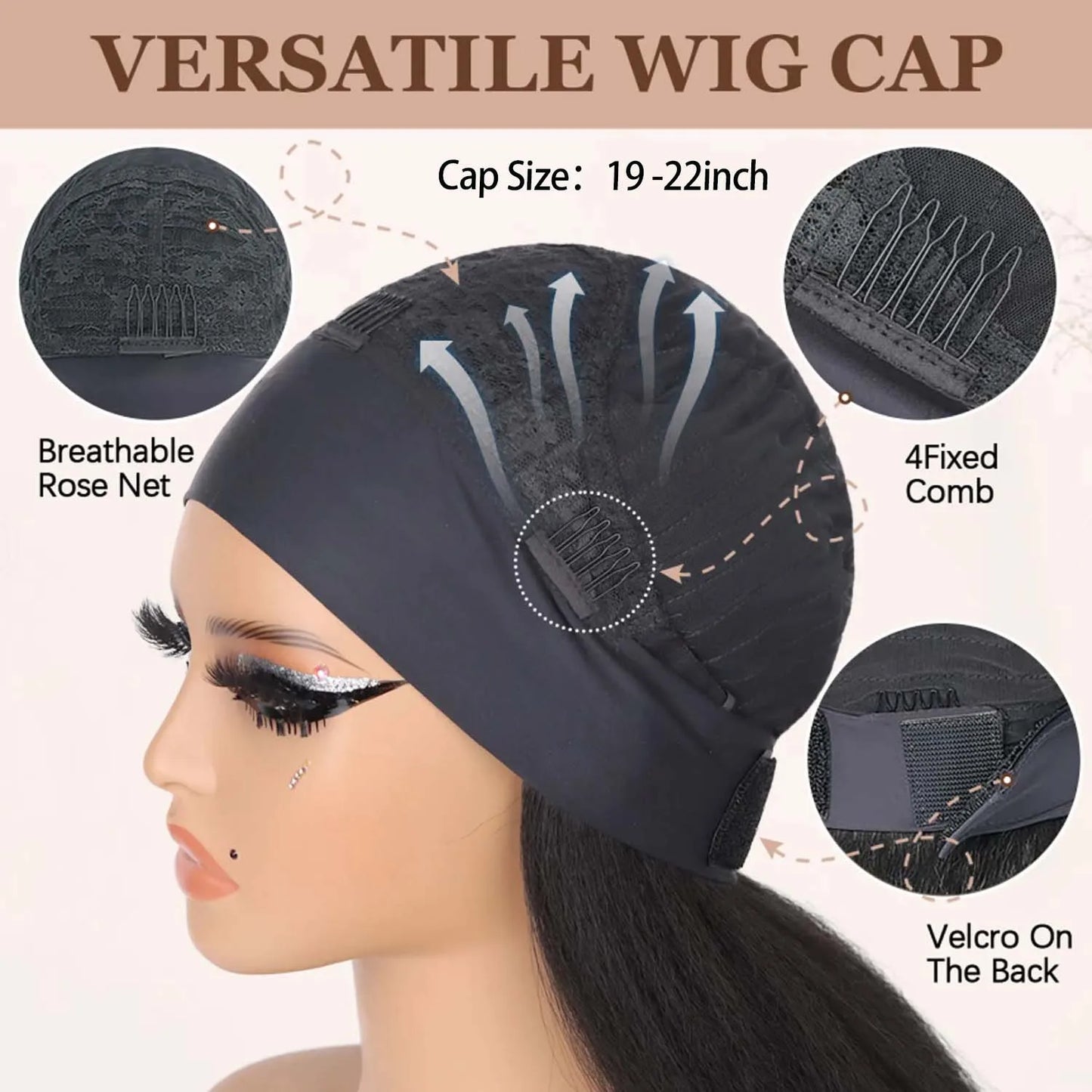 Kinky Straight Headband Synthetic Wig for Women Yaki Straight Wigs with Black Headband Hair Easy to Style No Lace Front No Glue