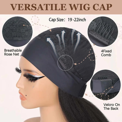 Kinky Straight Headband Synthetic Wig for Women Yaki Straight Wigs with Black Headband Hair Easy to Style No Lace Front No Glue