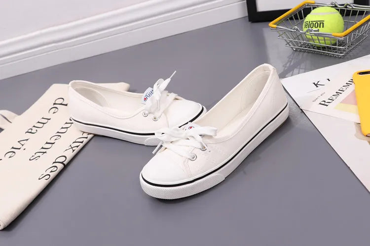 Canvas Small White Shallow Cut Summer Flat Sport Casual Ladies Soft Sneakers Platform Zapatillas De Mujer Tenis Women Luxury