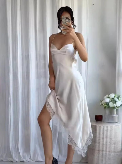 Tidalyf 2025 New Women Sexy Sweetheart Neck Dress-Sleeveless with Lace Trim, Elegant Chic for Summer Daily Wear & Dates Badiee Stylez