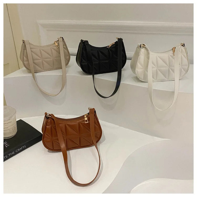 Mini Fashion Female Underarm Shopping Bag Retro Casual Women Totes Shoulder Bags Female Leather Solid Color Handbag for Women