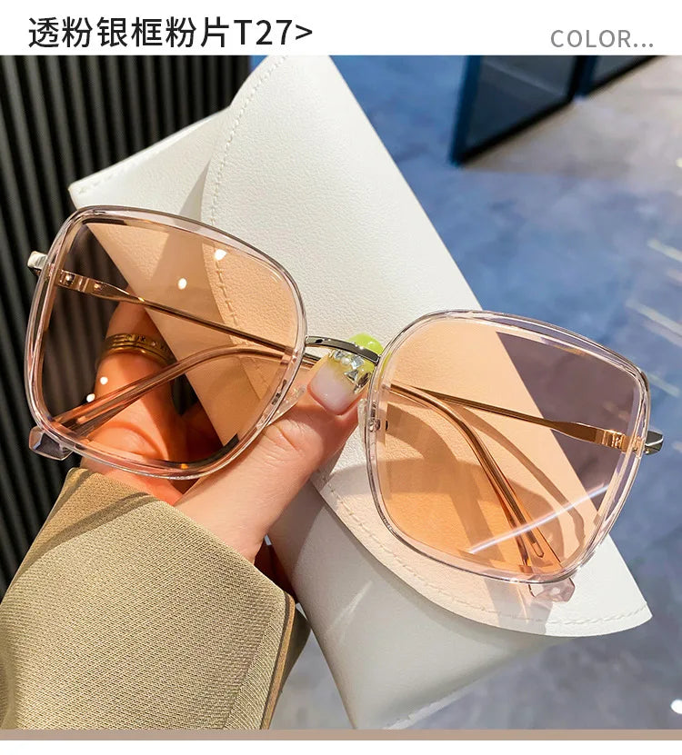 Fashion Square Sunglasses Women New Retro Decoration Glasses Men Leopard Blue Sun Glasses Gradient Shades UV400 Eyewear