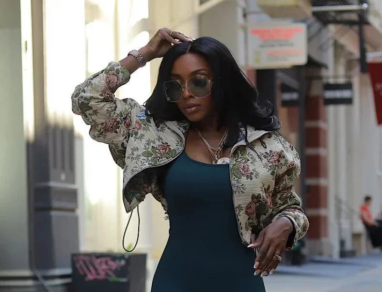 BWQ Washed Denim Women's Set Full Sleeve Floral Jacket and Pockets Cargo Jeans Pants Suit 2025 Street Two 2 Piece Set Outfit Top