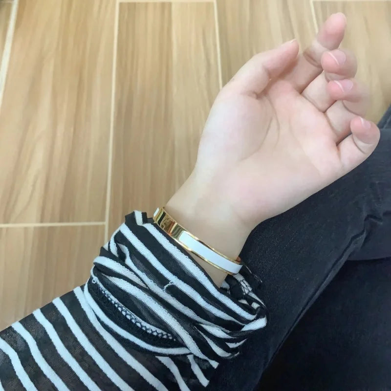 Luxury Fashion Stainless Steel Enamel Bracelet, Fashionable, Women's Festival Luxury, Colorful Jewelry Access 2025 Fashion