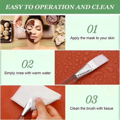 Skin Care DIY Mask Set Clear Rod Mud Mixing Bowl Spoon Set Soft Applicator Brushes for Face Deep Cleaning Portable Beauty Tools