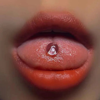 1 PCS/5 PCS Stainless Steel 14G Tongue Rings Barbell Glowe Tongue Barbell Jewelry For Women Piercing Tongue Piercing White Badiee Stylez