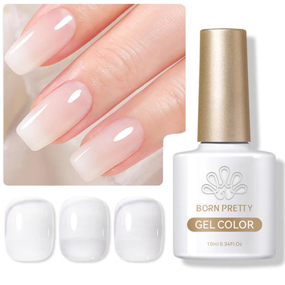 BORN PRETTY Fall Gel Nail Polish 10ml Orange Nude Brown Gel Nail Polish Halloween Nails Coral Orange Gel Varnish Manicure DIY Milky Jelly Gel