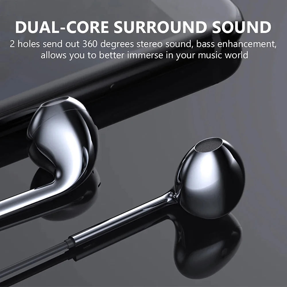Type C Wired Earphones In Ear Headset Game 3.5mm Wired Headphones with Microphone Bass Stereo Earbuds In-line Control For Phones