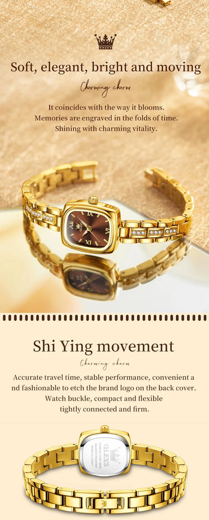 OLEVS 3695 Women Watches Tonneau Quartz Watch Waterproof Luminous Ladies Watch For Woman Luxury Fashion Original Elegant New