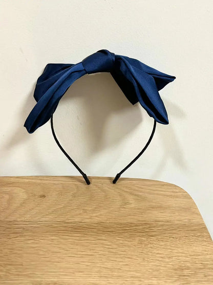 1Pcs Fashion Oversize Solid Bow Hairbands Hair Hoops For Women Girls Party Hair Accessories 1Pcs blue