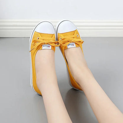 Canvas Small White Shallow Cut Summer Flat Sport Casual Ladies Soft Sneakers Platform Zapatillas De Mujer Tenis Women Luxury