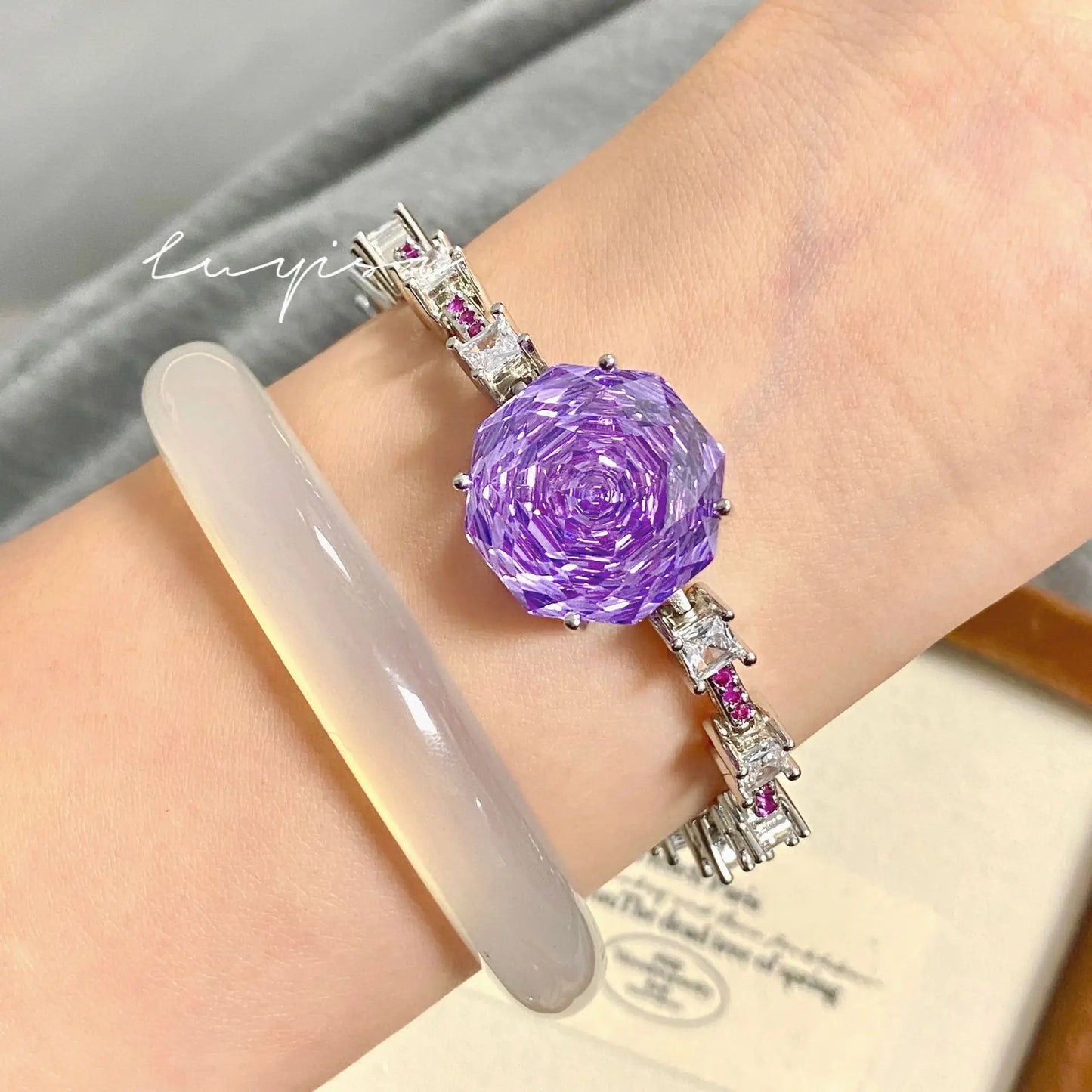 High Quality Rose Purple Pink Crystal Zircon Jewelry Set Necklace for Women Earrings Ring Bracelet Wedding Banquet Party Holiday Badiee Stylez