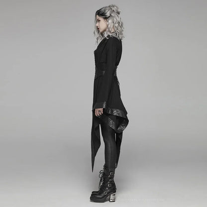 PUNK RAVE Women's Dark Punk Japanese Kimono Asymmetric Adjustable Party Club Stage Performance Irregular Personality Dress Badiee Stylez