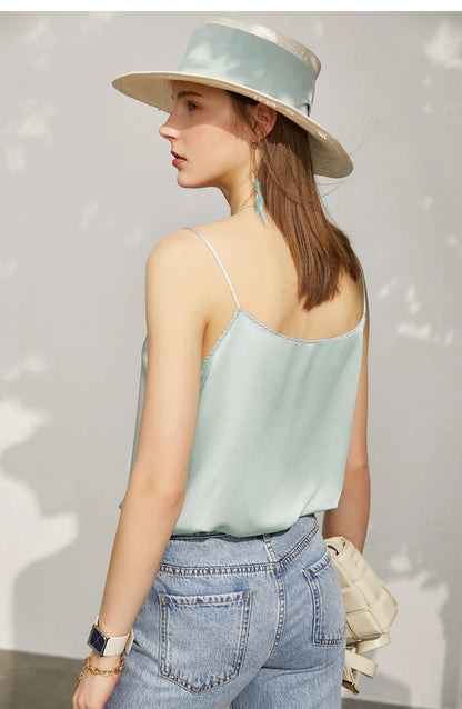 AMII Minimalism Sleeveless Top Women 2024 Summer New Camisole&Vest Office Lady Straight Chiffon Casual Female Clothing 12140330