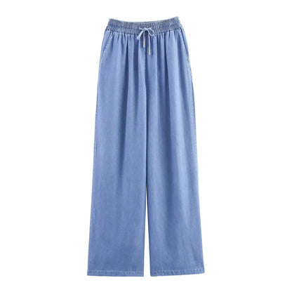 HH Women Solid Pant Sets Short Sleeves Bow Single-breasted Turn-Down Collar Shirts+Autumn Elastic Waist Pockets Wide Leg Pants Badiee Stylez