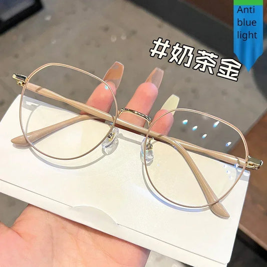Retro Elegant Anti Blue Light Glasses Round Metal Frame Vintage Computer Gaming Eye Protection Classic Eyeglasses Badiee Stylez