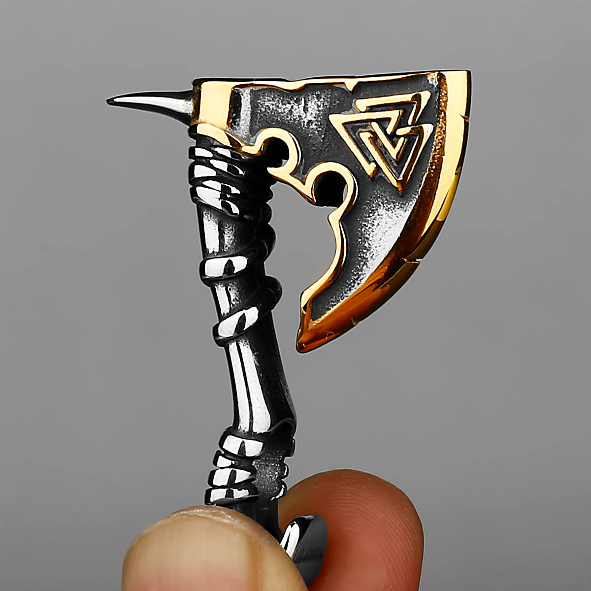 Nordic Retro Fashion Odin Viking Rune Axe High Quality Pendant Necklace Stainless Steel Rune Men and Women Amulet Necklace Gift Badiee Stylez