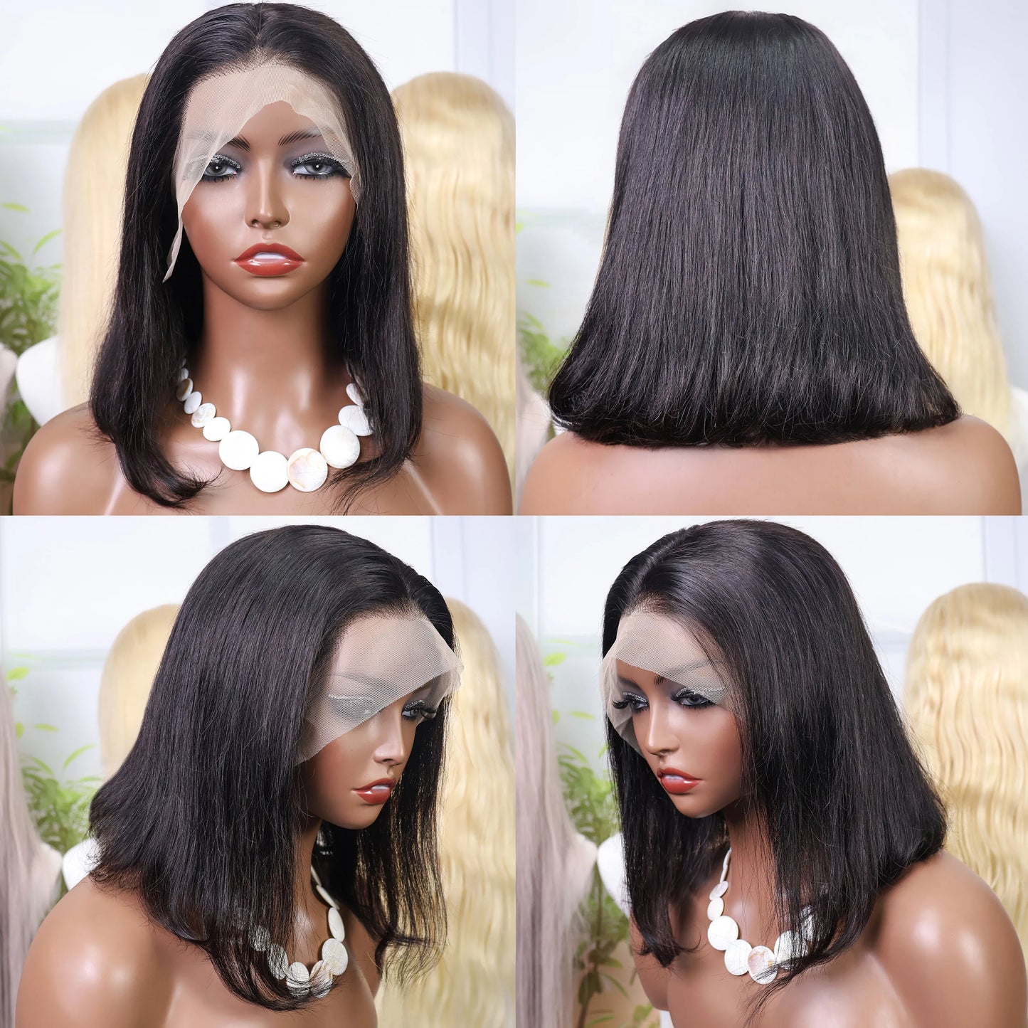 Bone Straight Bob Wig Human Hair 13x4 Lace Wigs Transparent Lace Human Hair Short Wig Pre Plucked 200% Density For Women Badiee Stylez