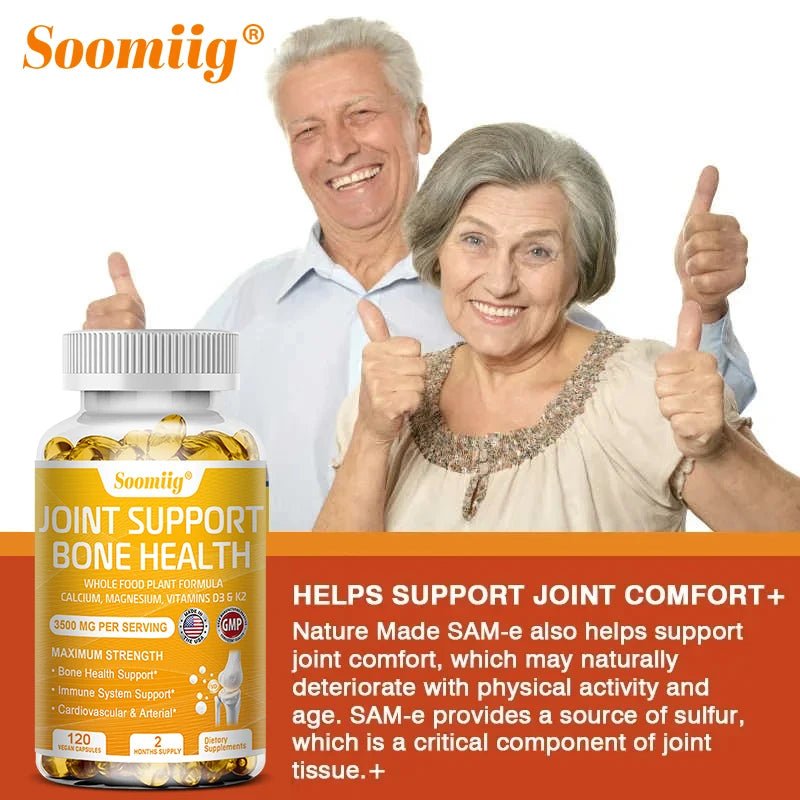 Calcium Magnesium Vitamin D3 & K2 - Supports healthy joint structure, function & comfort, muscle, immunity, bones, non-GMO